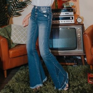 High Rise Flare with Panel Hem Detail